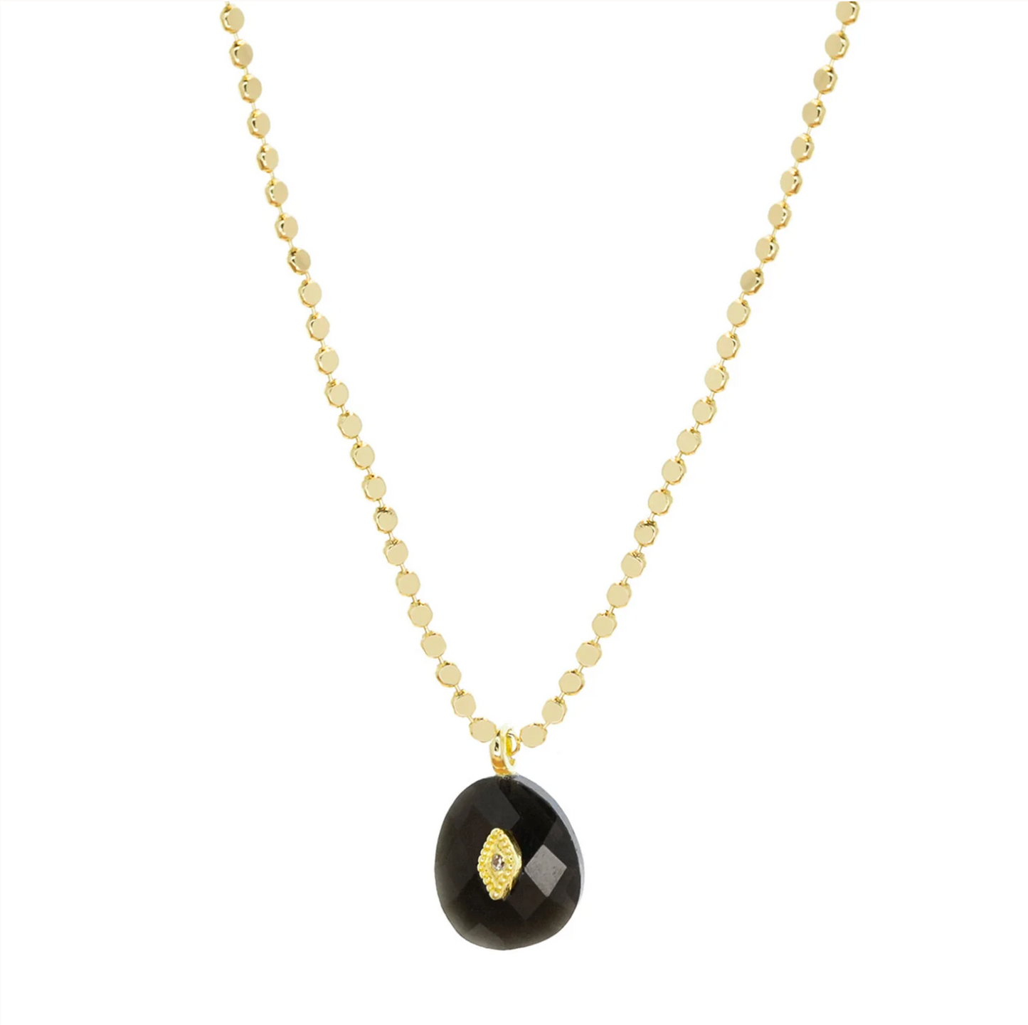 4308N The Mila Necklace {Gold Onyx}