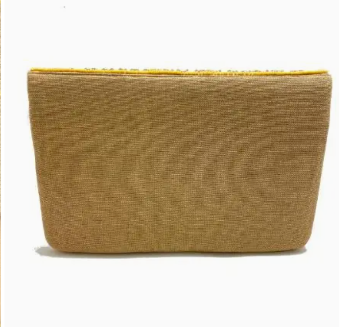 Lemon Beaded Clutch