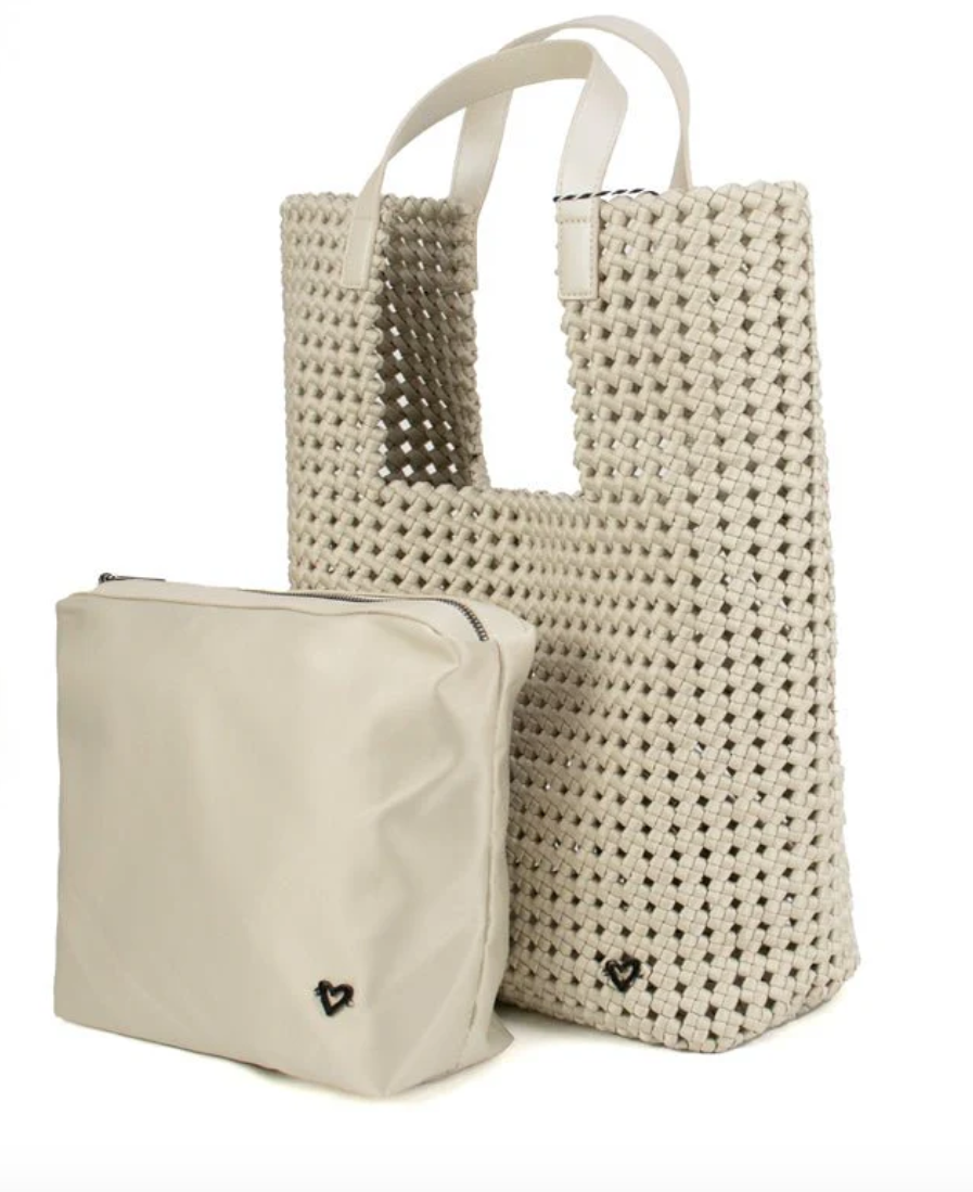 Eston Woven Tote {Bone}