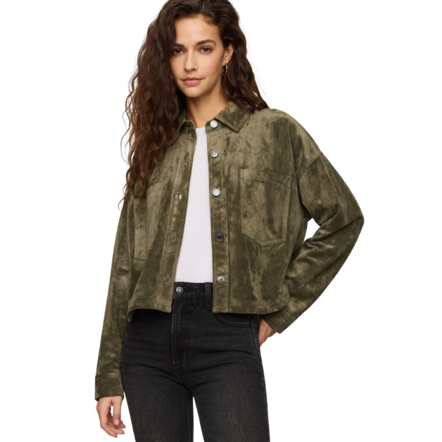 All Day Cropped Suede Jacket