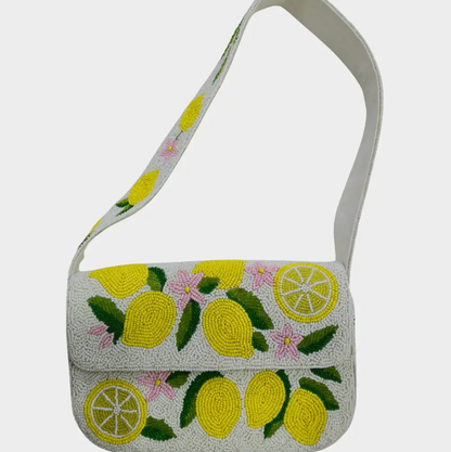 Limes Single Sided Beaded Shoulder Bag