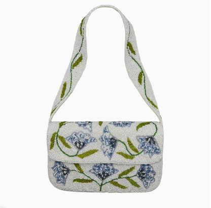 Hydragea Single Sided Beaded Shoulder Bag