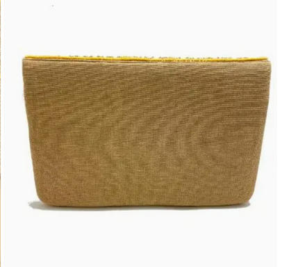 Lemon Beaded Clutch
