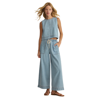 Sun Seeker Denim Cropped Tank