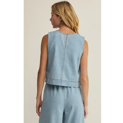 Sun Seeker Denim Cropped Tank