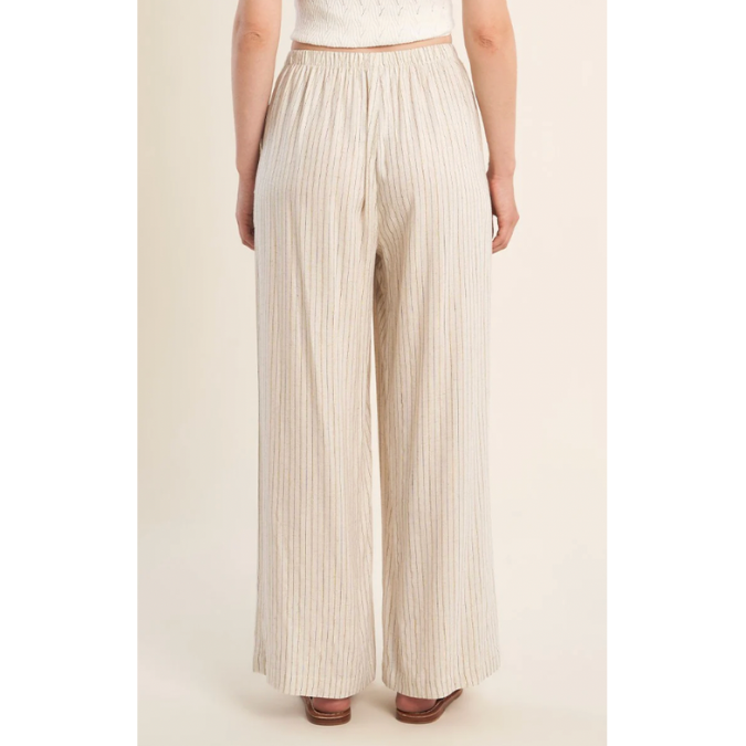 Beige Striped Pants