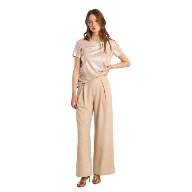 Beige Woven Pants