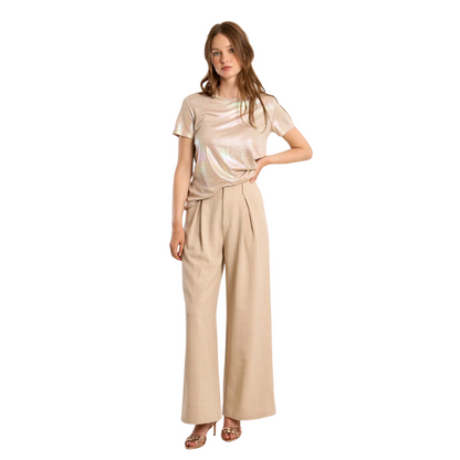 Beige Woven Pants