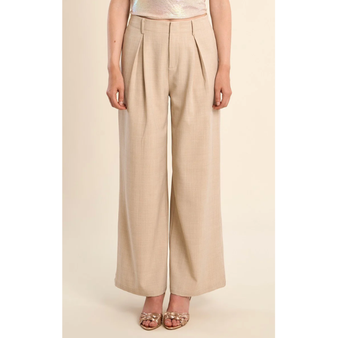 Beige Woven Pants