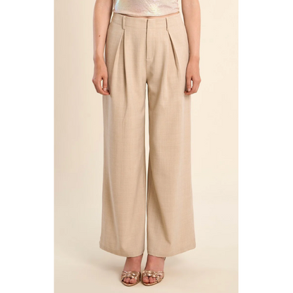 Beige Woven Pants