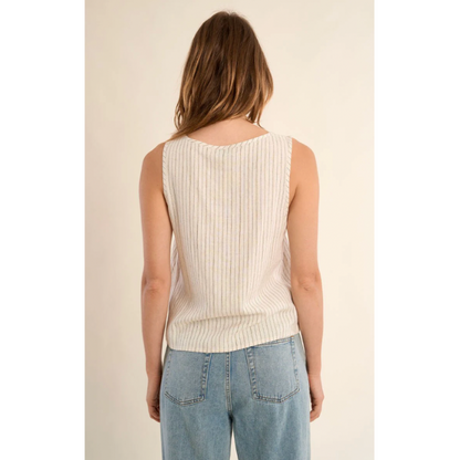 Beige Striped Top