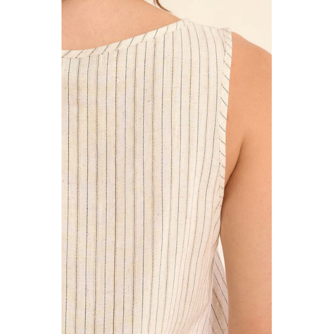Beige Striped Top