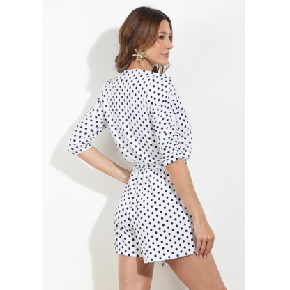 Betty Shirred Sleeve Romper