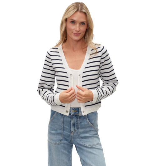 Blaire Striped Button Up Cardigan
