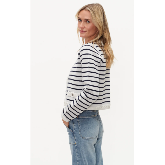 Blaire Striped Button Up Cardigan