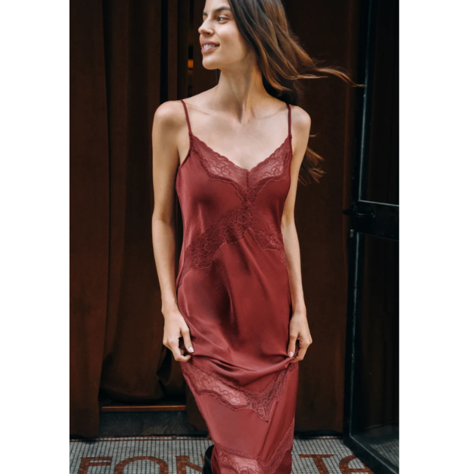Bruna Lace Inset Midi Dress