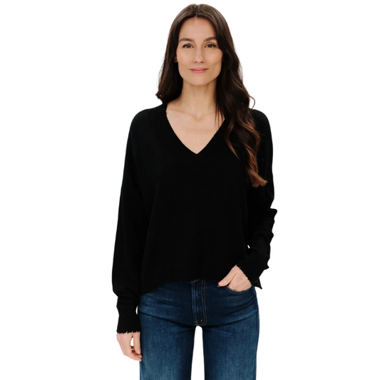 Geneva Frayed Neck Sweater
