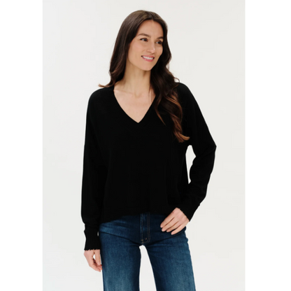 Geneva Frayed Neck Sweater