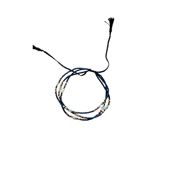 4013B Multi Pull Tie Bracelet {Navy}