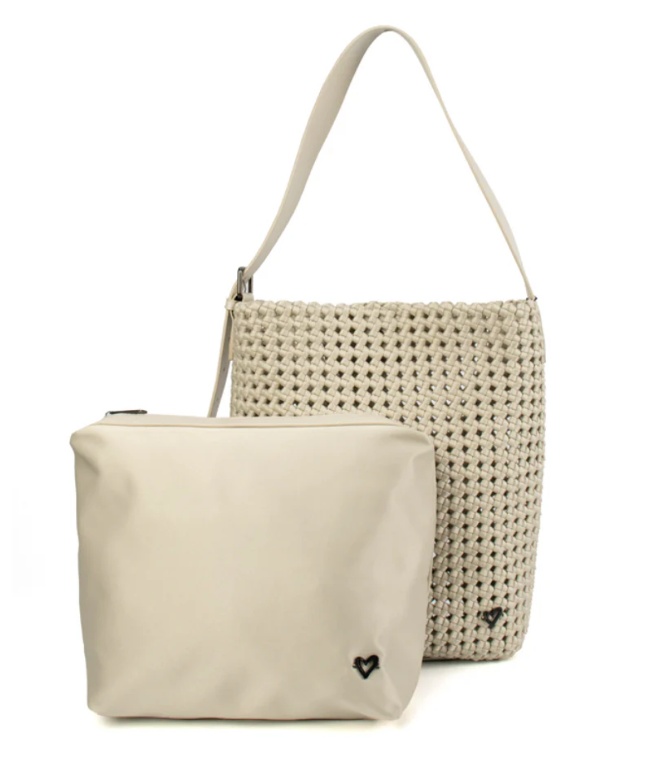 Osler Nylon Hobo Tote {Bone}