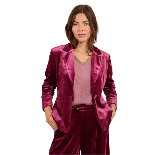Velvet Blazer {Dark Red}
