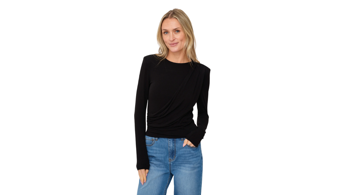 Harlow Rouched Top {Black} - S