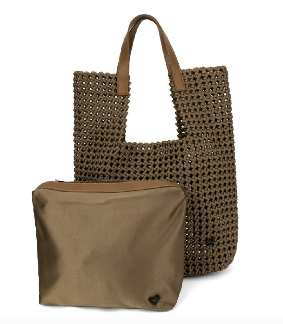 Eston Woven Tote {Dark Khaki}