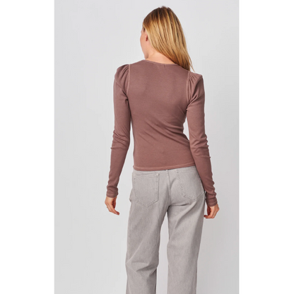 Puff Sleeve Top {Mushroom}