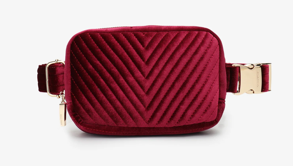 Aerin Velvet Belt Bag - Cream