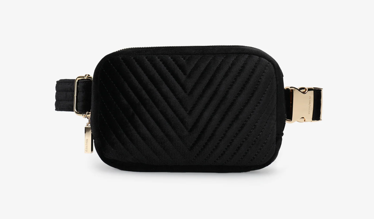 Aerin Velvet Belt Bag - Black