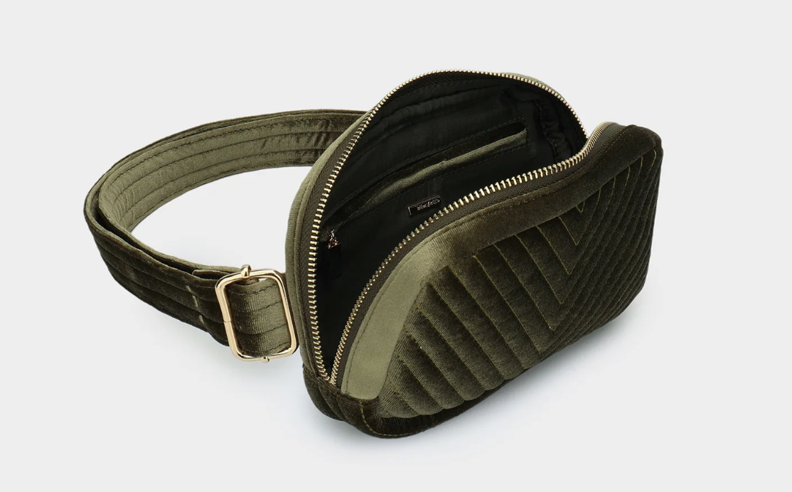 Aerin Velvet Belt Bag - Emerald
