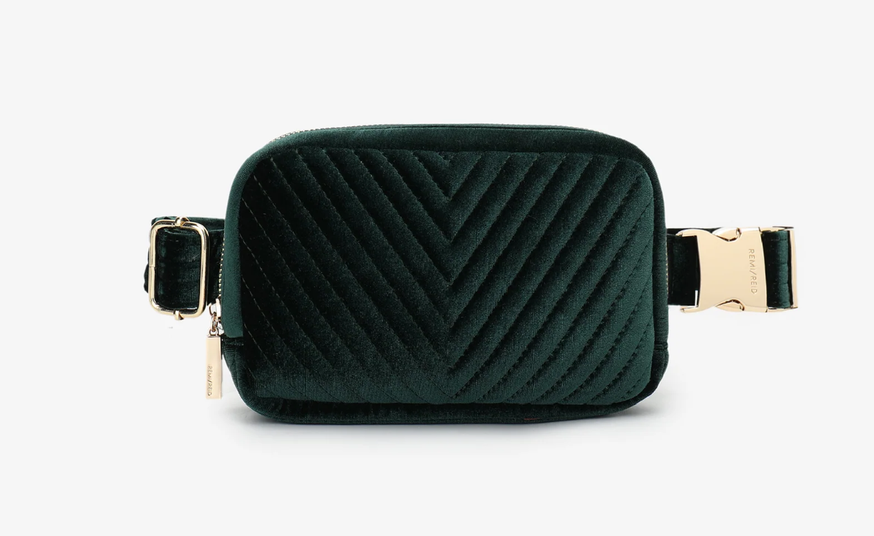 Aerin Velvet Belt Bag - Black