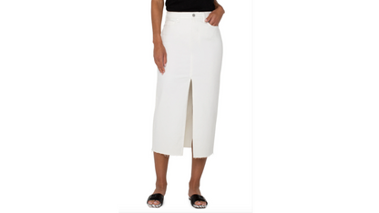 White Denim Maxi Skirt - 0/25