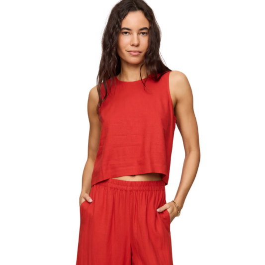 Sloane Linen Top {Chili Pepper}
