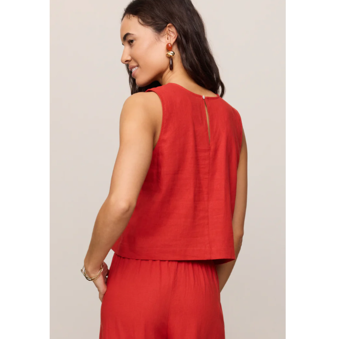 Sloane Linen Top {Chili Pepper}