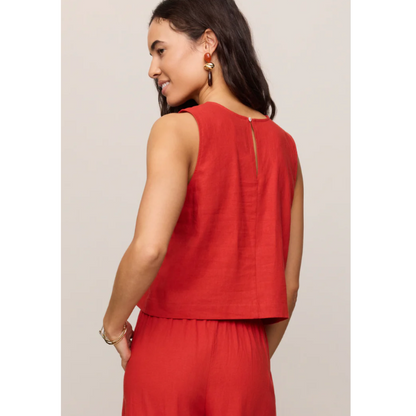 Sloane Linen Top {Chili Pepper}