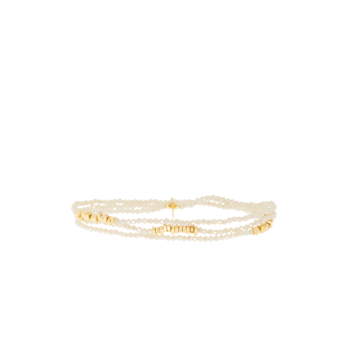4074B Crystal Bead Wrap Bracelet {Champagne}