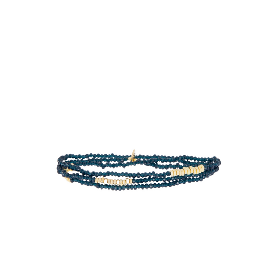 4074B Crystal Bead Wrap Bracelet { Navy}
