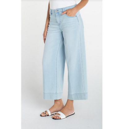 Stride Crop Embroidered Wide Leg