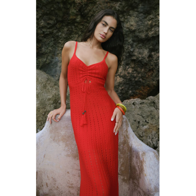 Sunda Crochet Midi Dress