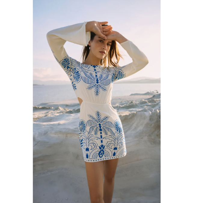 Tahina Palm Mini Dress