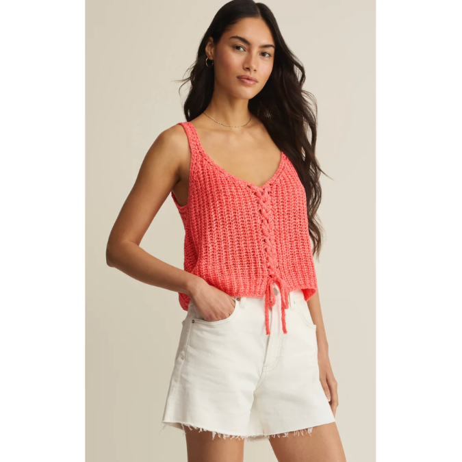 Tate Lace Up Sweater Tank