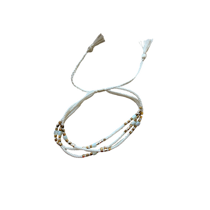 4013B Multi Pull Tie Bracelet {White}